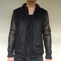 SLOWGUN / スロウガン<br/>カシミア大人のスタジャン(定番スタジャン・カシミアver)ブラック×ブラック