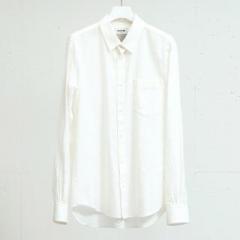 FACTOTUM / ファクトタム　綿カシミアビエラプリーツシャツ(WHITE)