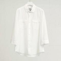 FACTOTUM / ファクトタム　綿シルク　7分袖シャツ  (WHITE)