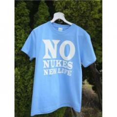 !!!脱原発!!!反原発!!!NO MORE NUKES!!! 【UCHUKANKAKU/宇宙感覚】 コンセプチュアルデザインTシャツ サックス