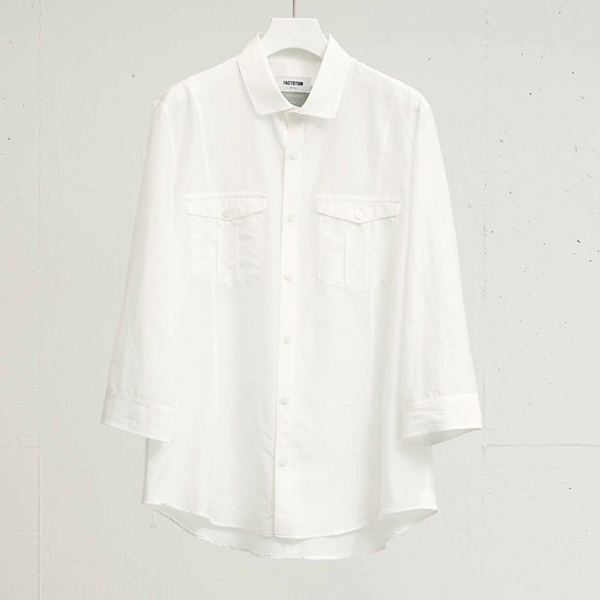CASTLE キャッスル / FACTOTUM / ファクトタム 綿シルク 7分袖シャツ