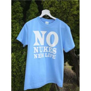 !!!脱原発!!!反原発!!!NO MORE NUKES!!! 【UCHUKANKAKU/宇宙感覚】 コンセプチュアルデザインTシャツ サックス